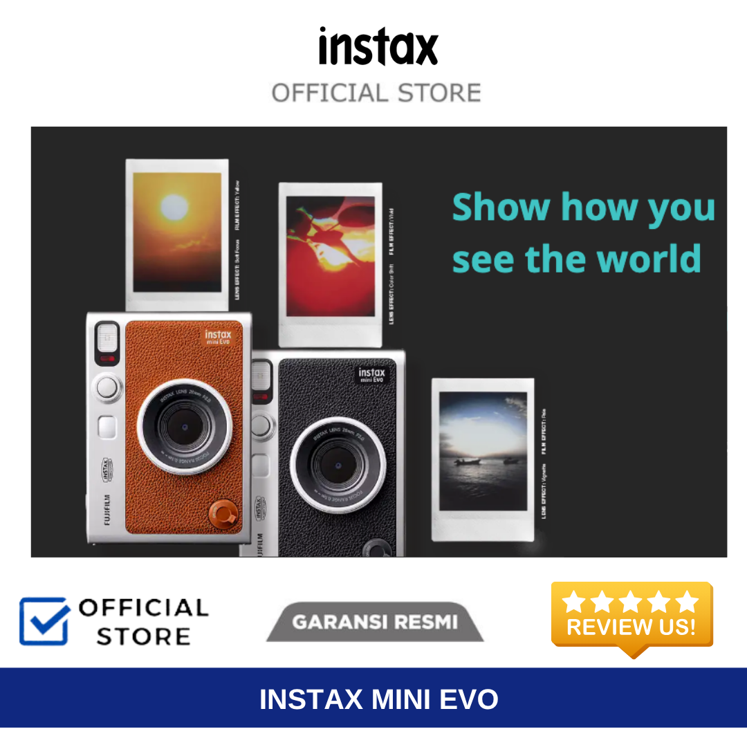 Instax Mini Evo Black, Brown or Pink