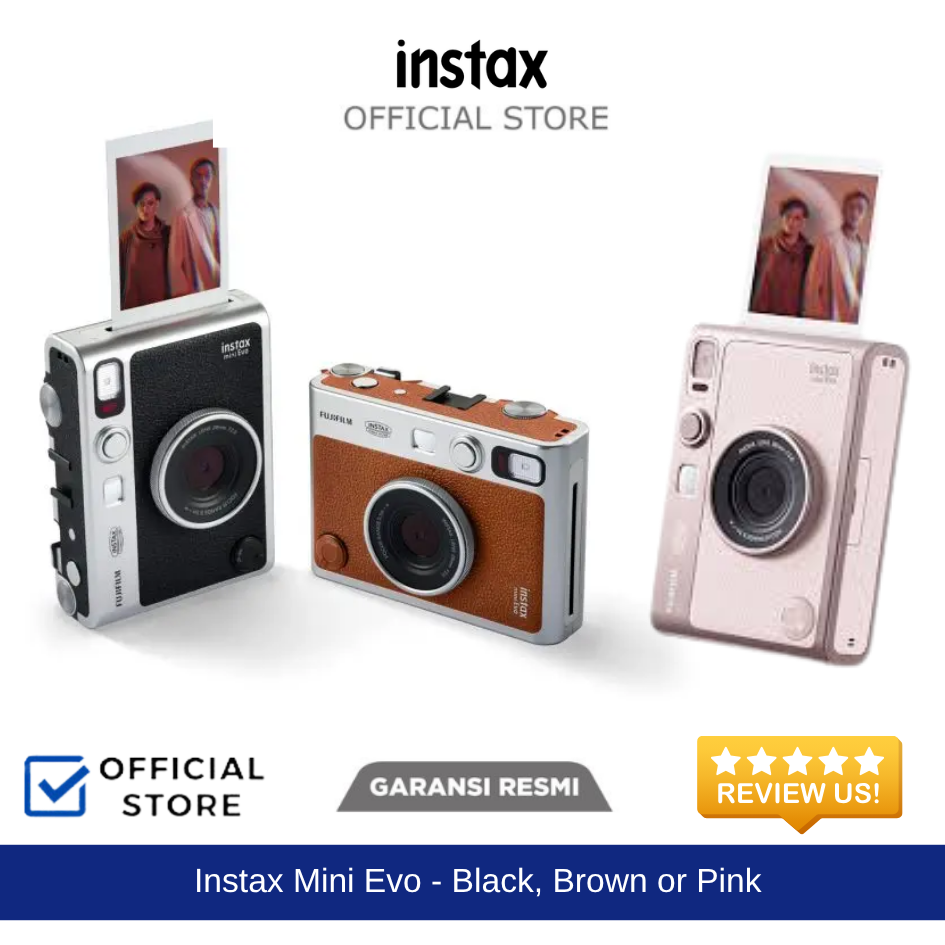 Instax Mini Evo Black, Brown or Pink
