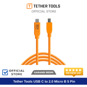 Tether Tools USB C to 2.0 Micro B 5 Pin Orange (4.6m) CUC2515-ORG