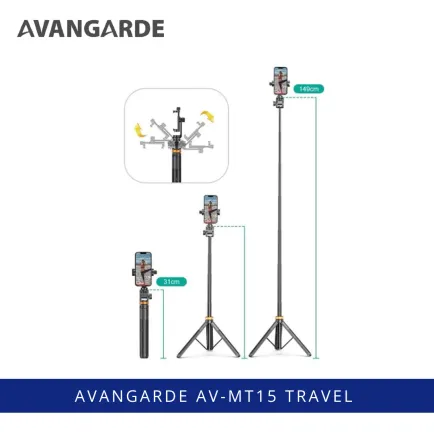 Tripod dan Monopod Avangarde AV-MT15 Travel Phone Tripod Kit for Smartphone & Action Cam 6 ~item/2024/11/13/avangarde_avmt15_travel_tripod_6