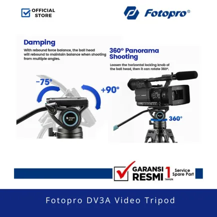 Tripod dan Monopod Fotopro DV3A Tripod Video Kamera DV-3A 4 ~item/2024/11/7/fotopro_dv3a_video_tripod_4