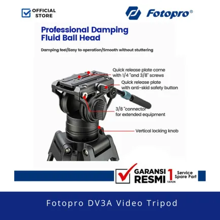 Tripod dan Monopod Fotopro DV3A Tripod Video Kamera DV-3A 7 ~item/2024/11/7/fotopro_dv3a_video_tripod_7