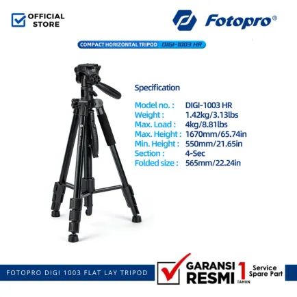 Tripod dan Monopod Fotopro DIGI 1003 Tripod Flat Lay Monopod Alumunium 4 ~item/2025/1/9/fotopro_digi_1003_flat_lay_4